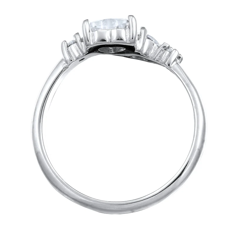Ring Herzen | Zirkonia (Weiß)