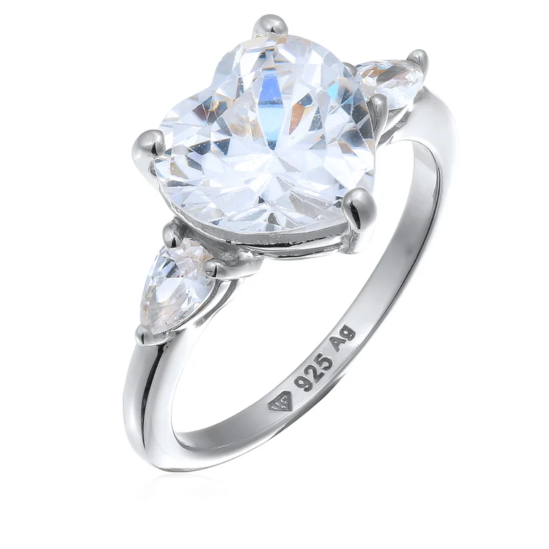 Ring Herz | Zirkonia (Weiß)