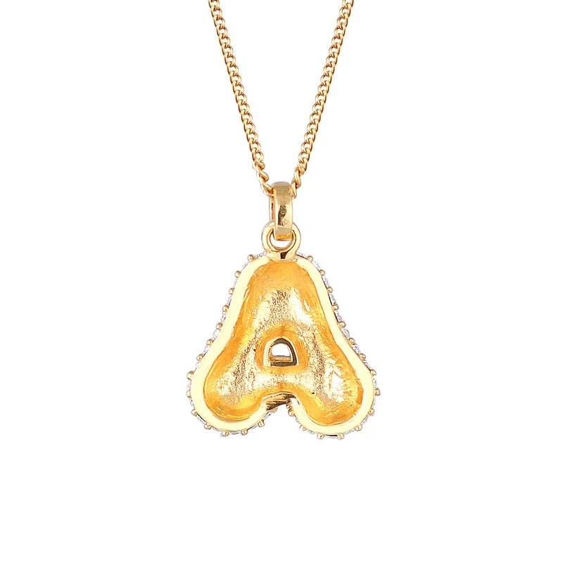Halskette Bubble Buchstabe A | Mit Kristallen von Swarovski® (Weiß)