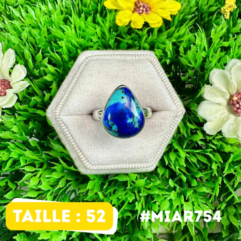 Azurit-Malachit-Ring aus 925er Sterlingsilber #MIAR754