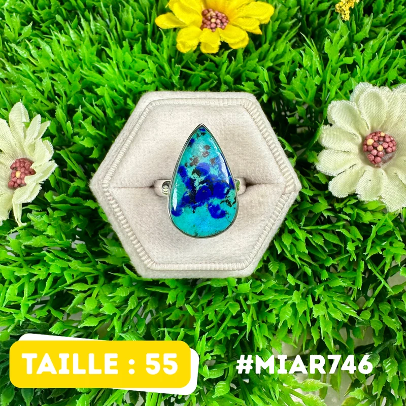 Azurit-Malachit-Ring aus 925er Sterlingsilber #MIAR746