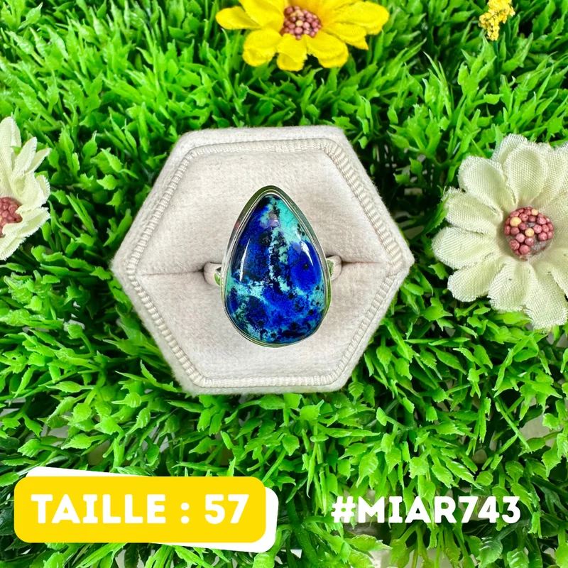 Azurit-Malachit-Ring aus 925er Sterlingsilber #MIAR743