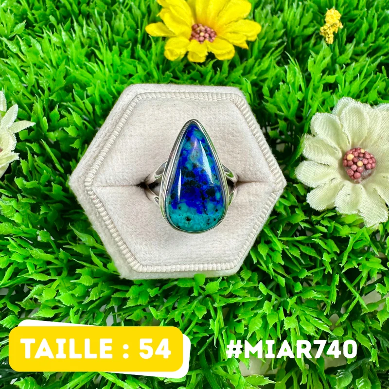Azurit-Malachit-Ring aus 925er Sterlingsilber #MIAR740