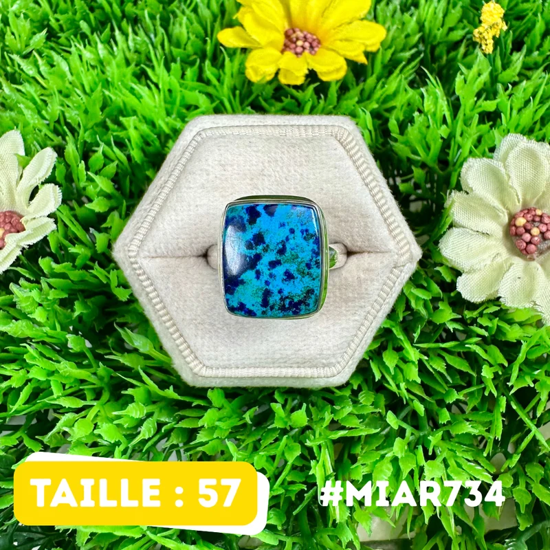 Azurit-Malachit-Ring aus 925er Sterlingsilber #MIAR734
