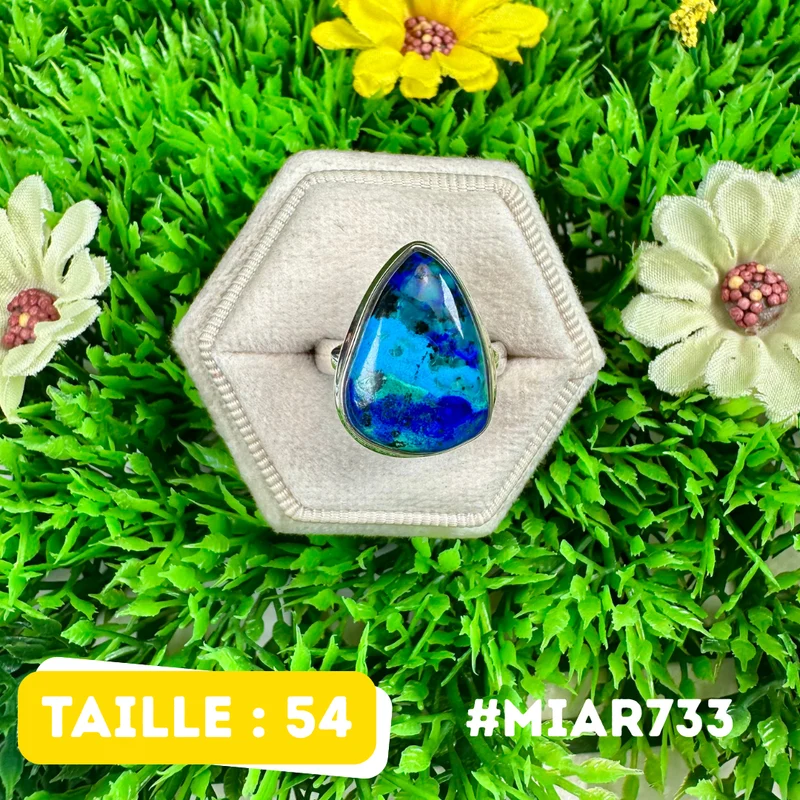Azurit-Malachit-Ring aus 925er Sterlingsilber #MIAR733