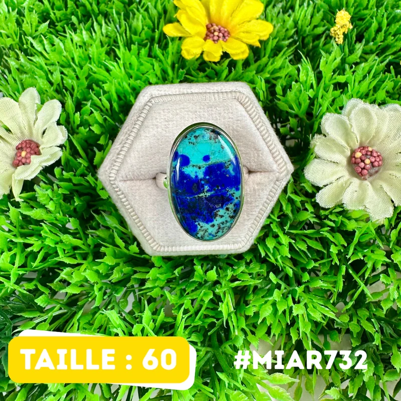 Azurit-Malachit-Ring aus 925er Sterlingsilber #MIAR732