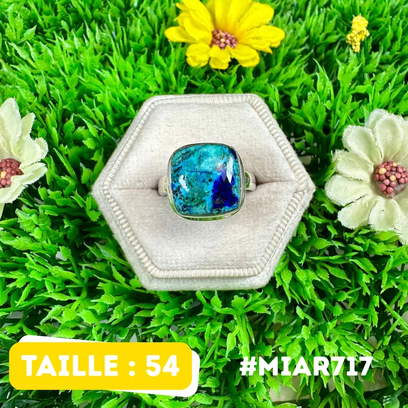 Azurit-Malachit-Ring aus 925er Sterlingsilber #MIAR717