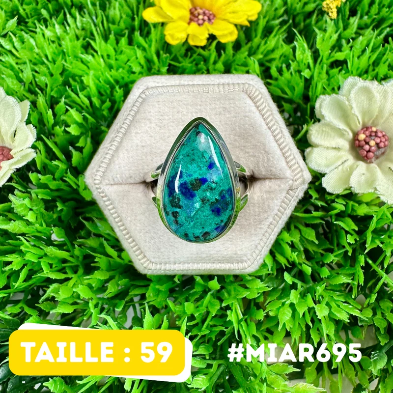 Azurit-Malachit-Ring aus 925er Sterlingsilber #MIAR695