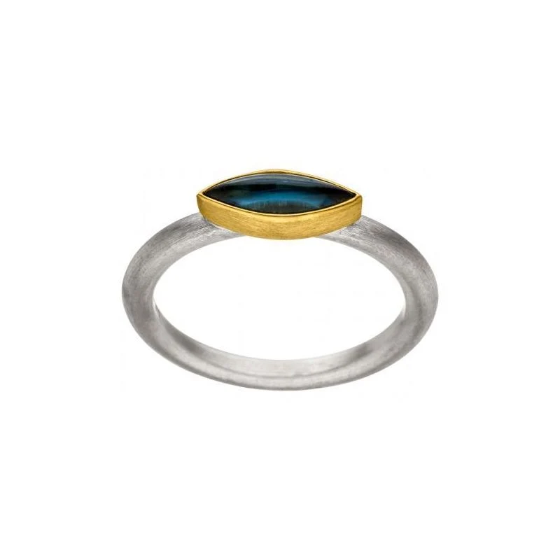 925er Silber Ring feingoldbelegt MANU R1205TL