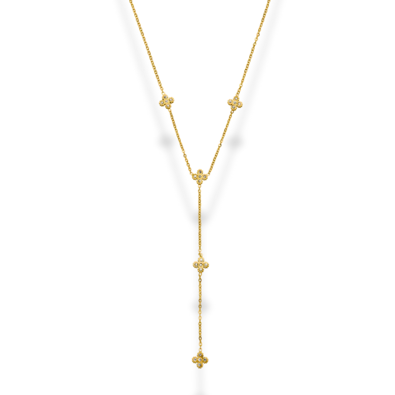 Pave Flower 2.0 Kette 14K Vergoldet