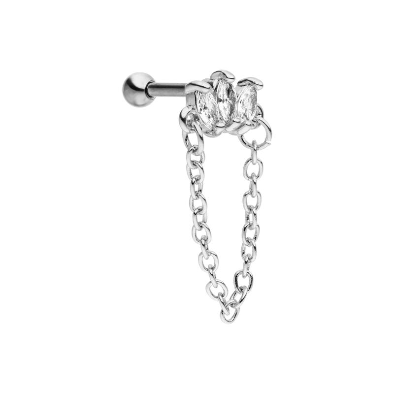 Dangle Lotus Ohr Piercing 18K Vergoldet
