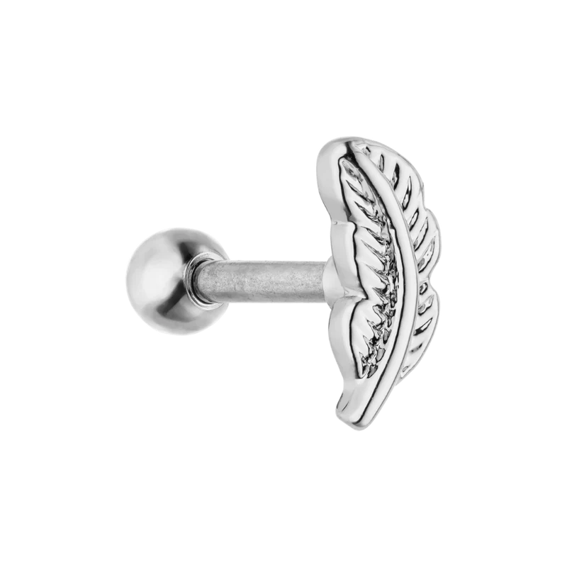 Feather Ohr Piercing 18K Vergoldet