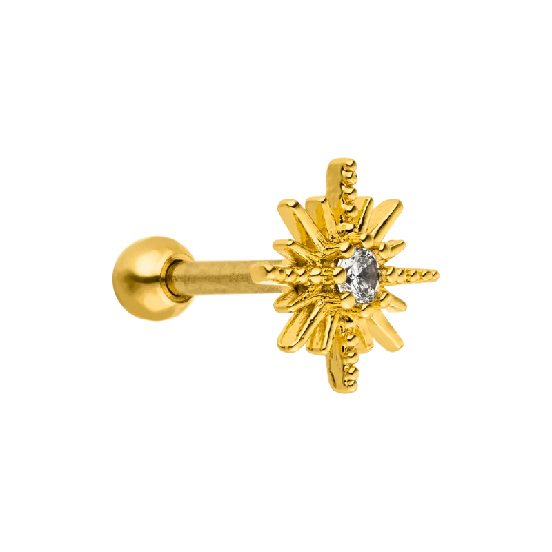 Northern Star Ohr Piercing 18K Vergoldet