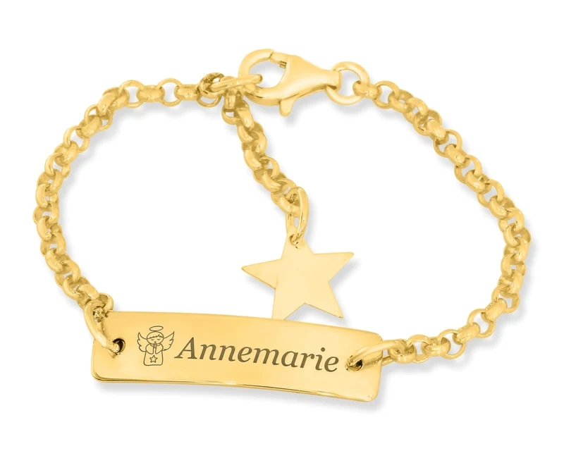 ID ARMBAND BABY KINDER, TAUFSCHMUCK VERGOLDET