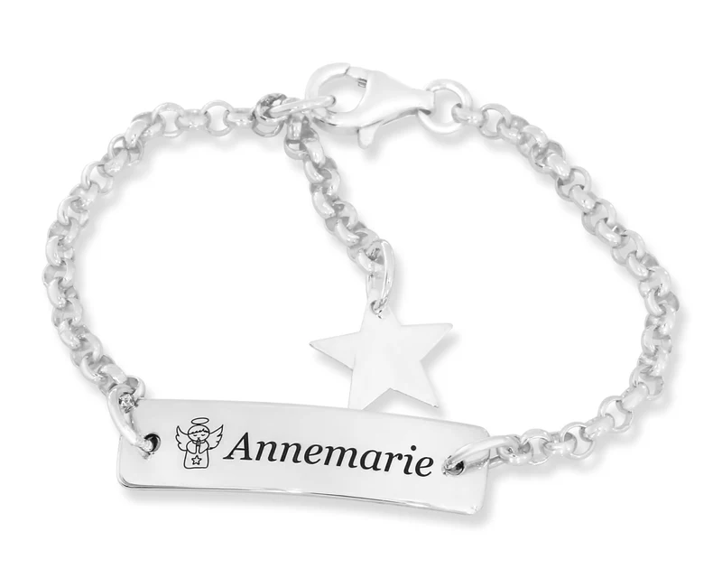 ARMBAND MIT GRAVUR, BABY SCHMUCK AUS 925 STERLING SILBER