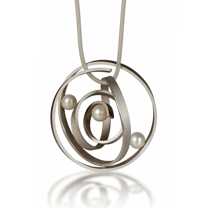 925er Silber Anhänger Knotenschmuck Perl Kugel Knoten ANH-P30-Perle
