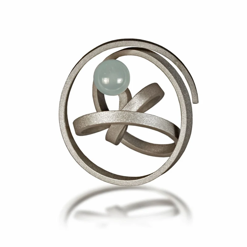 925er Silber Anhänger Knotenschmuck Kugel Knoten ANH-P11-Aquamarin
