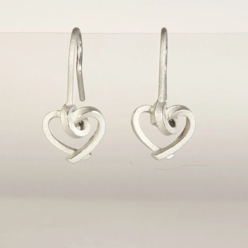 925er Silber Ohrhänger Knotenschmuck Herzen OH-H20