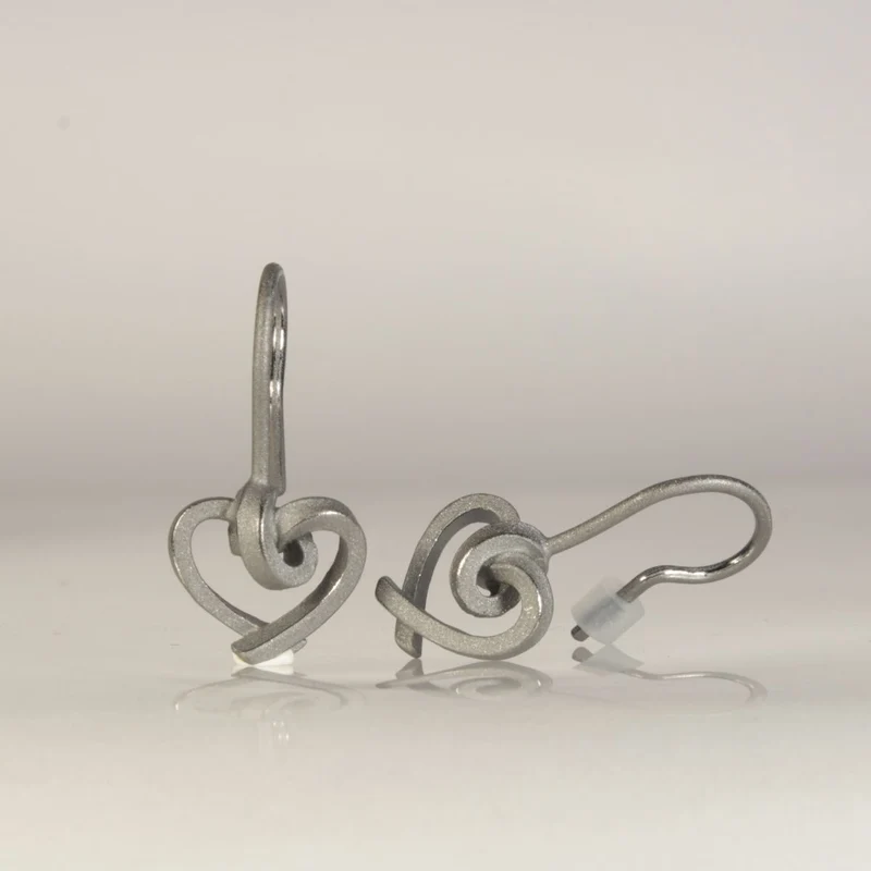 925er Silber Ohrhänger Knotenschmuck Herzen OH-H20