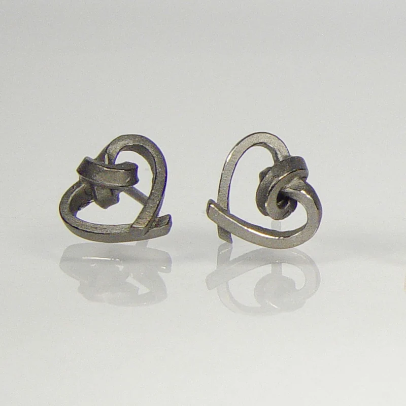 925er Silber Ohrstecker Vergoldet Knotenschmuck Herzen OST-H20
