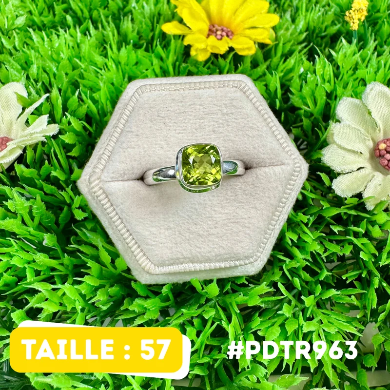 Facettierter Peridotring aus 925er Sterlingsilber #PDTR963