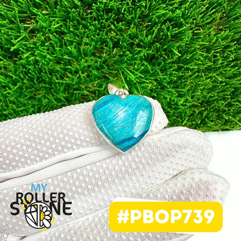 Blauer Opal-Anhänger aus Peru, 925er Sterlingsilber #PBOP739