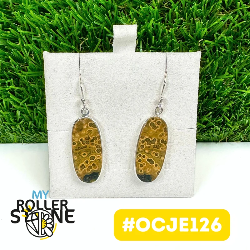 Ohrringe aus Ozeanjaspis, 925er Sterlingsilber #OCJE126