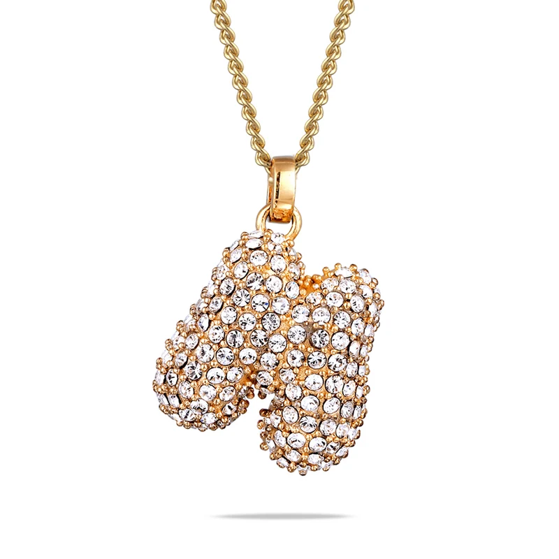 Halskette Bubble Buchstabe M | Mit Kristallen von Swarovski® (Weiß)
