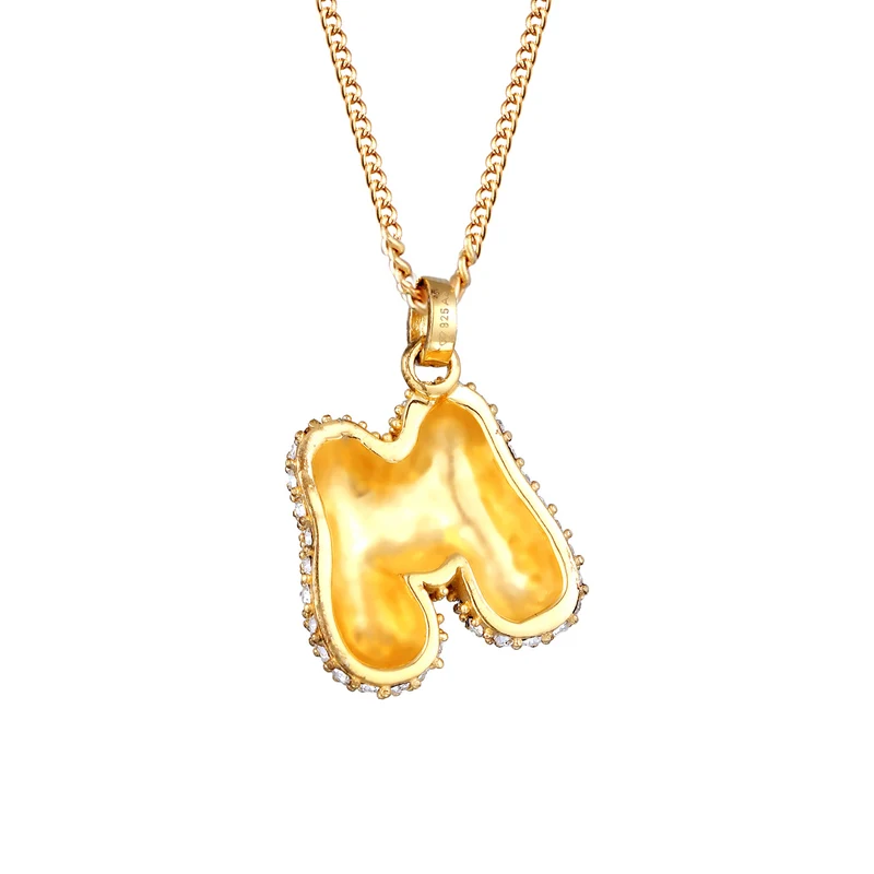 Halskette Bubble Buchstabe M | Mit Kristallen von Swarovski® (Weiß)