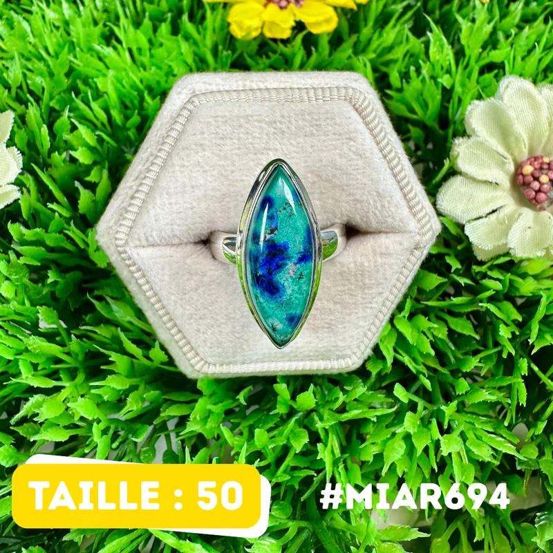 Azurit-Malachit-Ring aus 925er Sterlingsilber #MIAR694