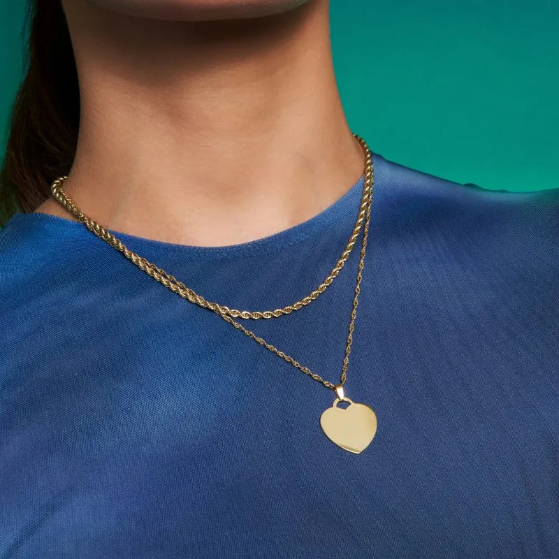 Eternal Heart Gravur Kette 14K Vergoldet