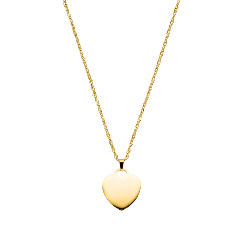 Eternal Heart Gravur Kette 14K Vergoldet