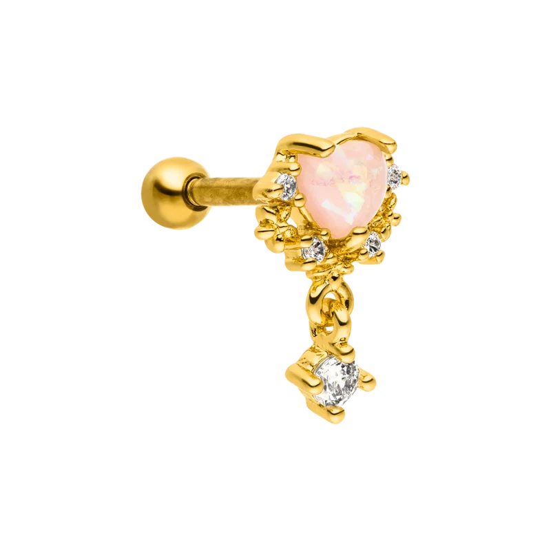 Rose Opal Ohr Piercing 18K Vergoldet