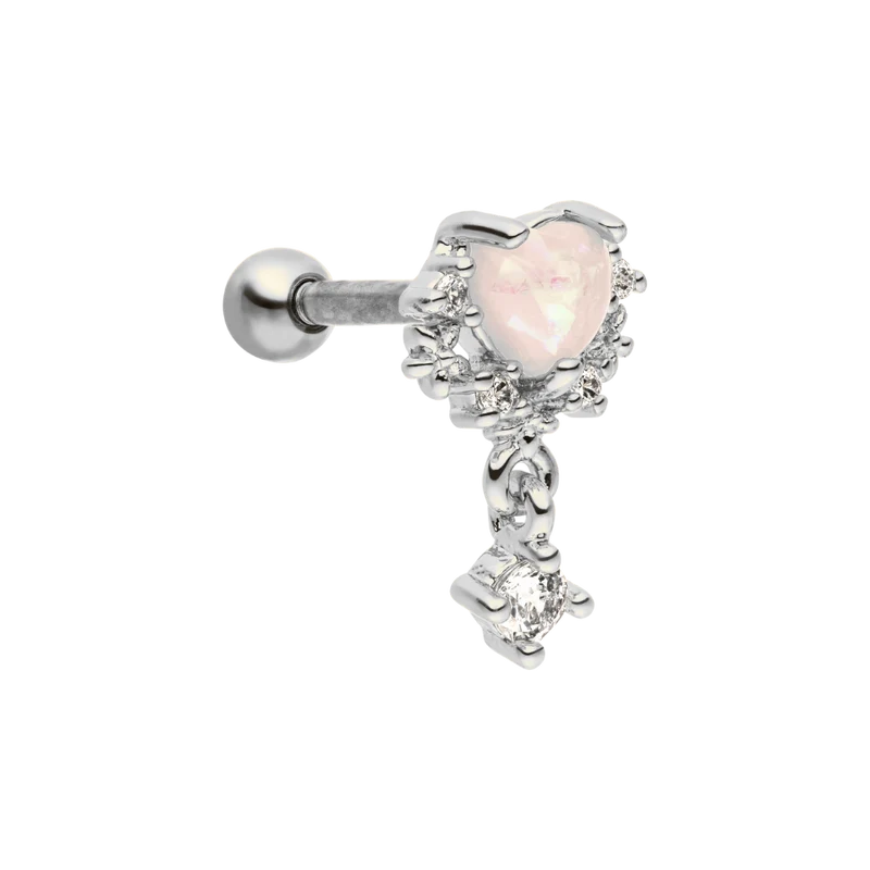 Rose Opal Ohr Piercing 18K Vergoldet