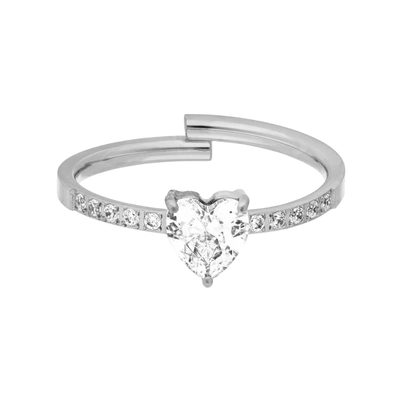 Timeless Pave Heart Ring 14K Vergoldet