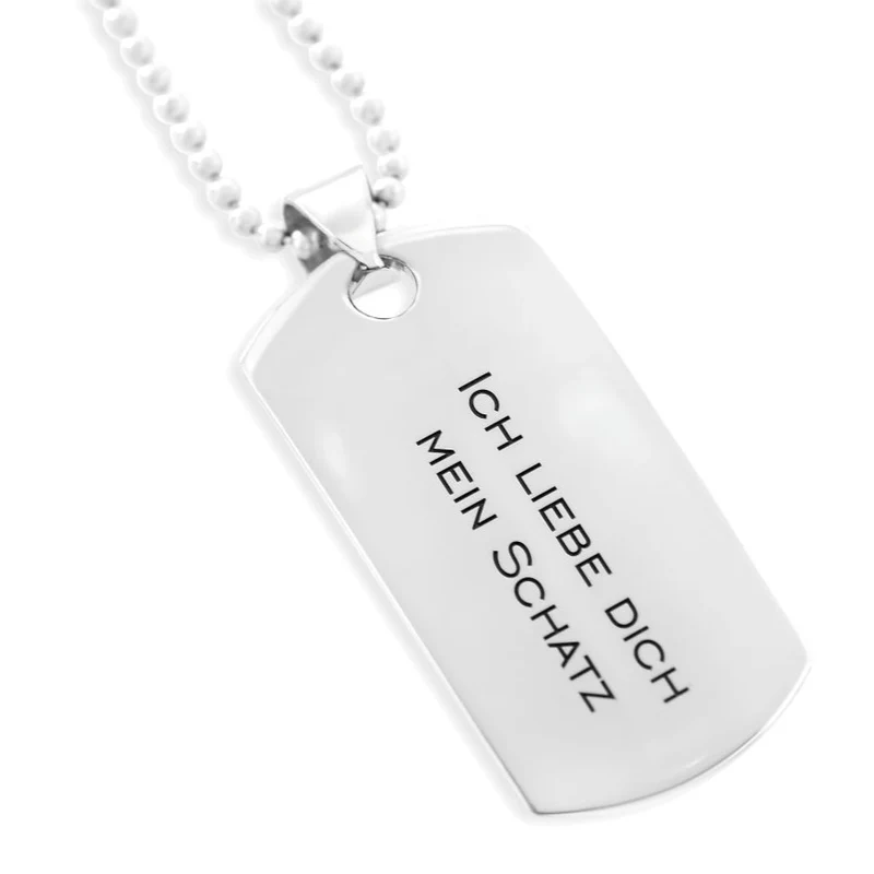 DOG TAG MIT GRAVUR HALSKETTE SCHMUCK MIT GRAVUR 925 SILBER NAMENSKETTE