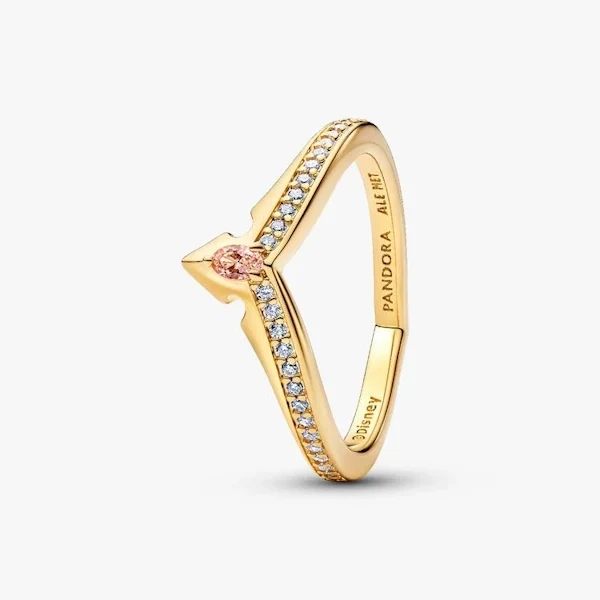 Disney Gold Princess Aurora Tiara Ring, Size 58