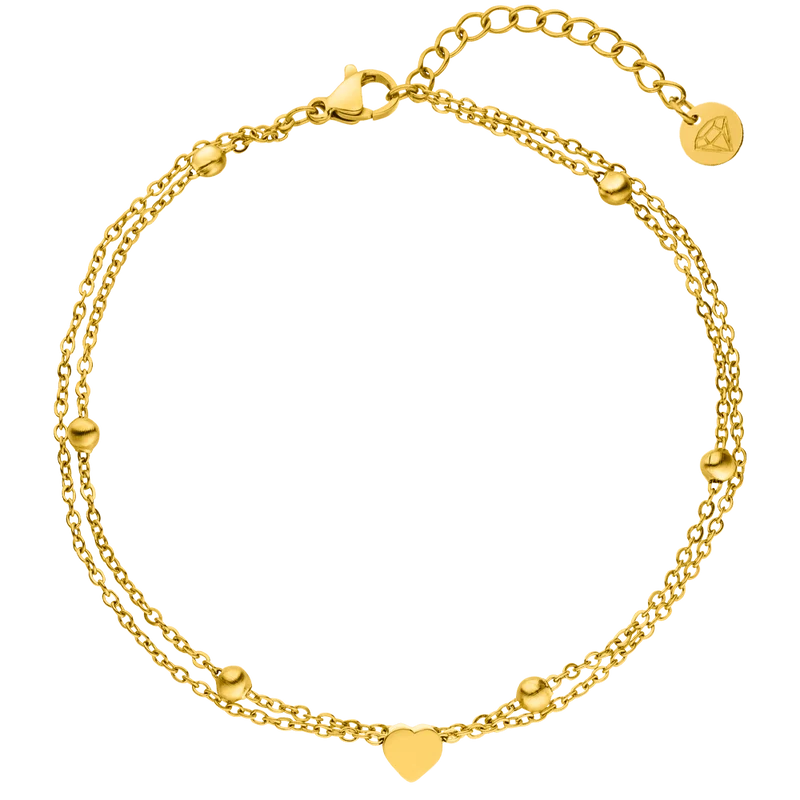 Heartbeat Fußkette | 18K vergoldet