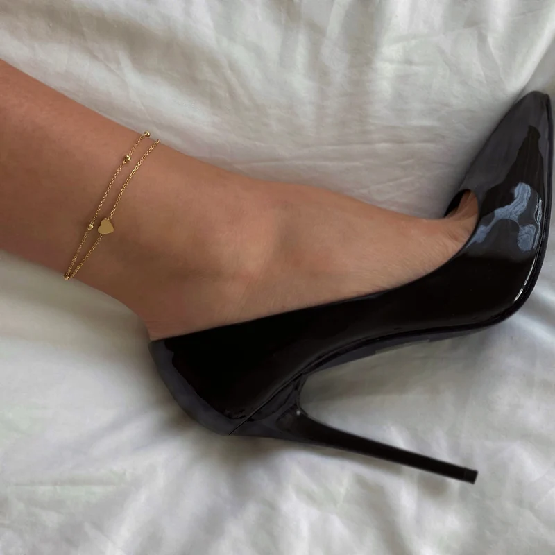 Heartbeat Fußkette | 18K vergoldet