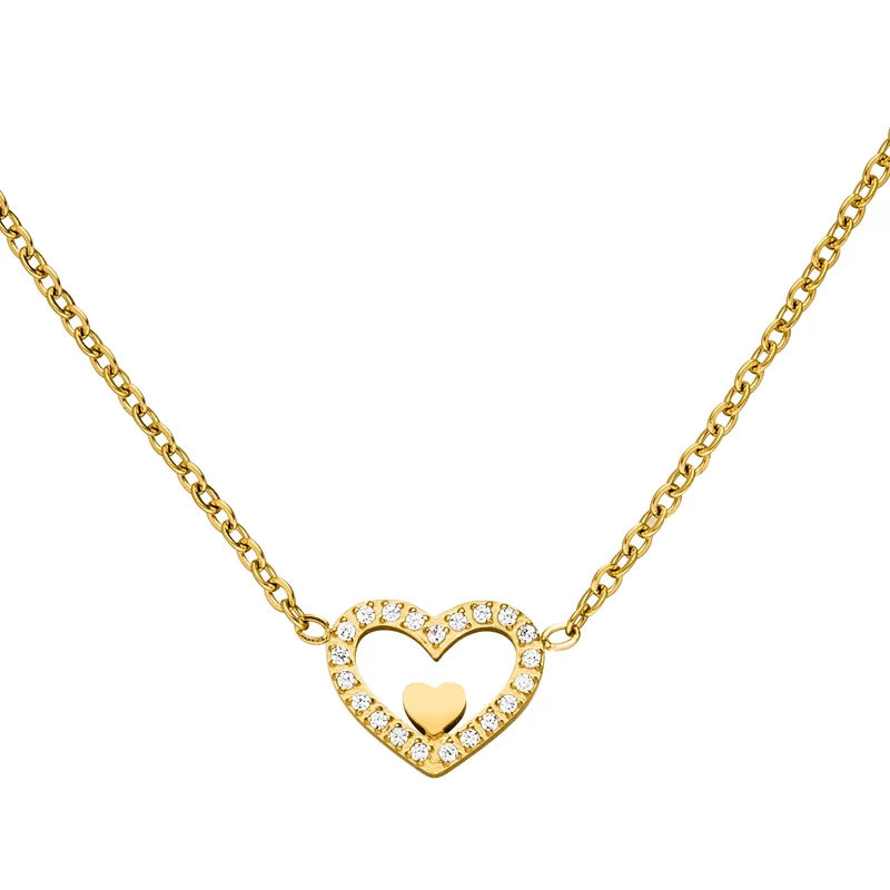 Heart in Heart Kette | 18K vergoldet