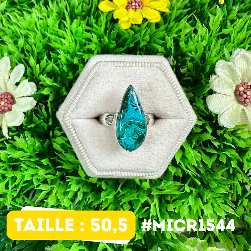 Malachit-Chrysokoll-Ring aus 925er Sterlingsilber #MICR1544