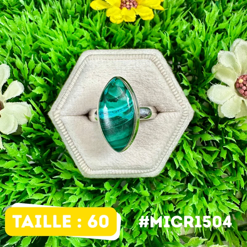 Malachit-Chrysokoll-Ring aus 925er Sterlingsilber #MICR1504