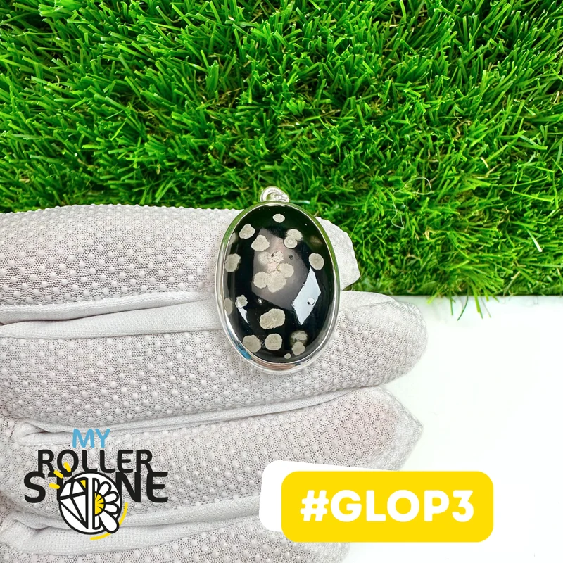 Galaxy-Obsidian-Anhänger aus 925er Sterlingsilber #GLOP3