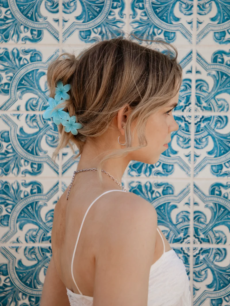Floral Dream Haarklammer Cream Blue