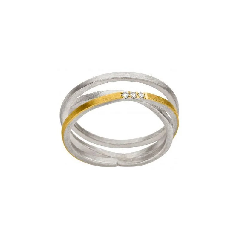 925er Silber Ring feingoldbelegt MANU R1206BR