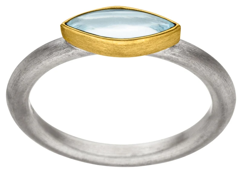 925er Silber Ring feingoldbelegt MANU R1205TO