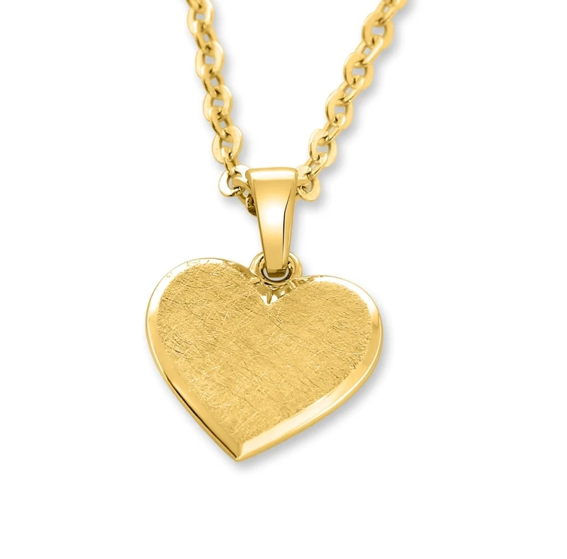 HERZ KETTE GOLD DAMENSCHMUCK MIT GRAVUR BESONDERE DAMENKETTE HERZANHÄNGER
