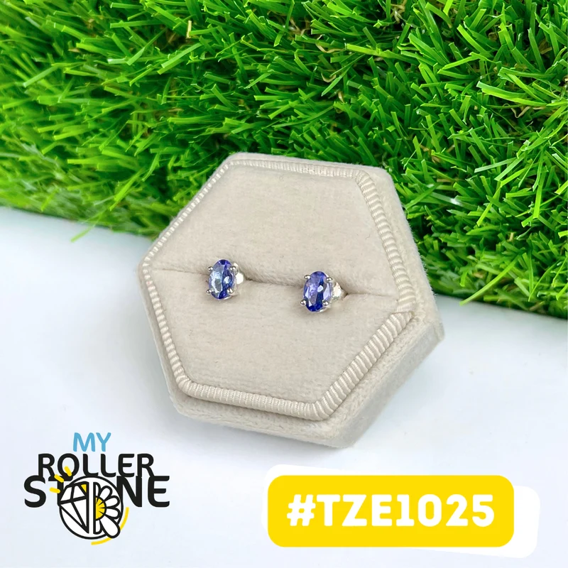 Tansanit-Ohrringe aus 925er Sterlingsilber #TZE1025