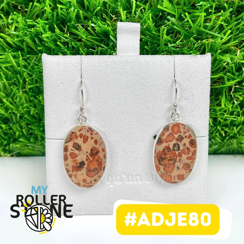 Ohrringe aus 925er Sterlingsilber mit Asteroidenjaspis #ADJE80