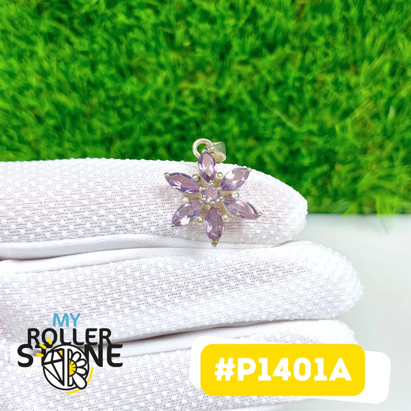 Anhänger aus 925er Sterlingsilber mit Amethyst #P1401A